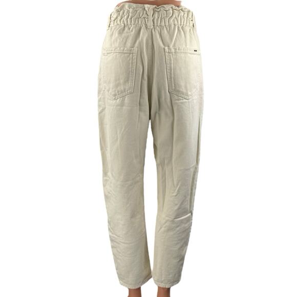 Zara Womens White High Waisted Tapered Barrel Casual Cropped Denim Jeans Size 2 - Picture 3 of 4